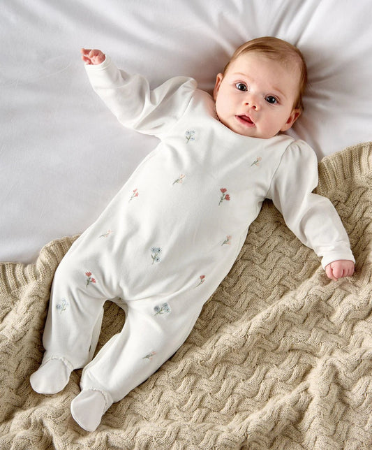 Mamas & Papas Embroided Flowers All in One | Mamas & Papas, Babies, Nursing, Sleepsuit