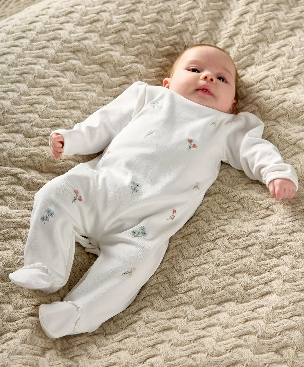 Mamas & Papas Embroided Flowers All in One | Mamas & Papas, Babies, Nursing, Sleepsuit