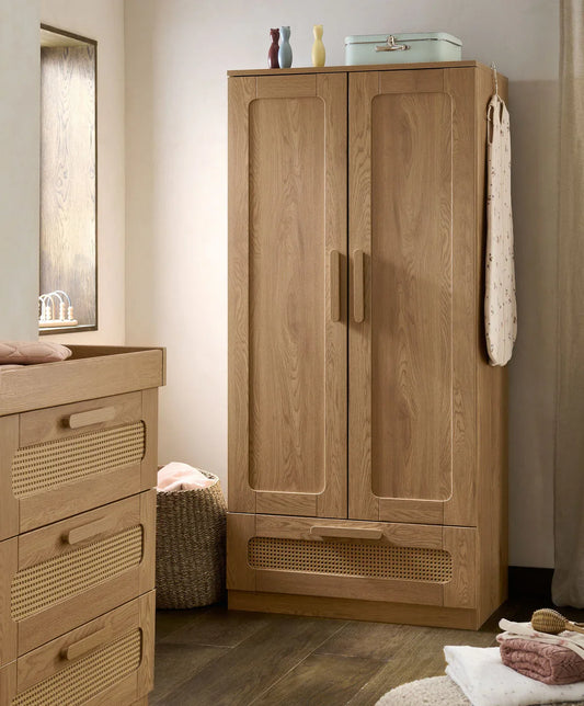 Mamas & Papas Esna Wardrobe - Rattan Wardrobe