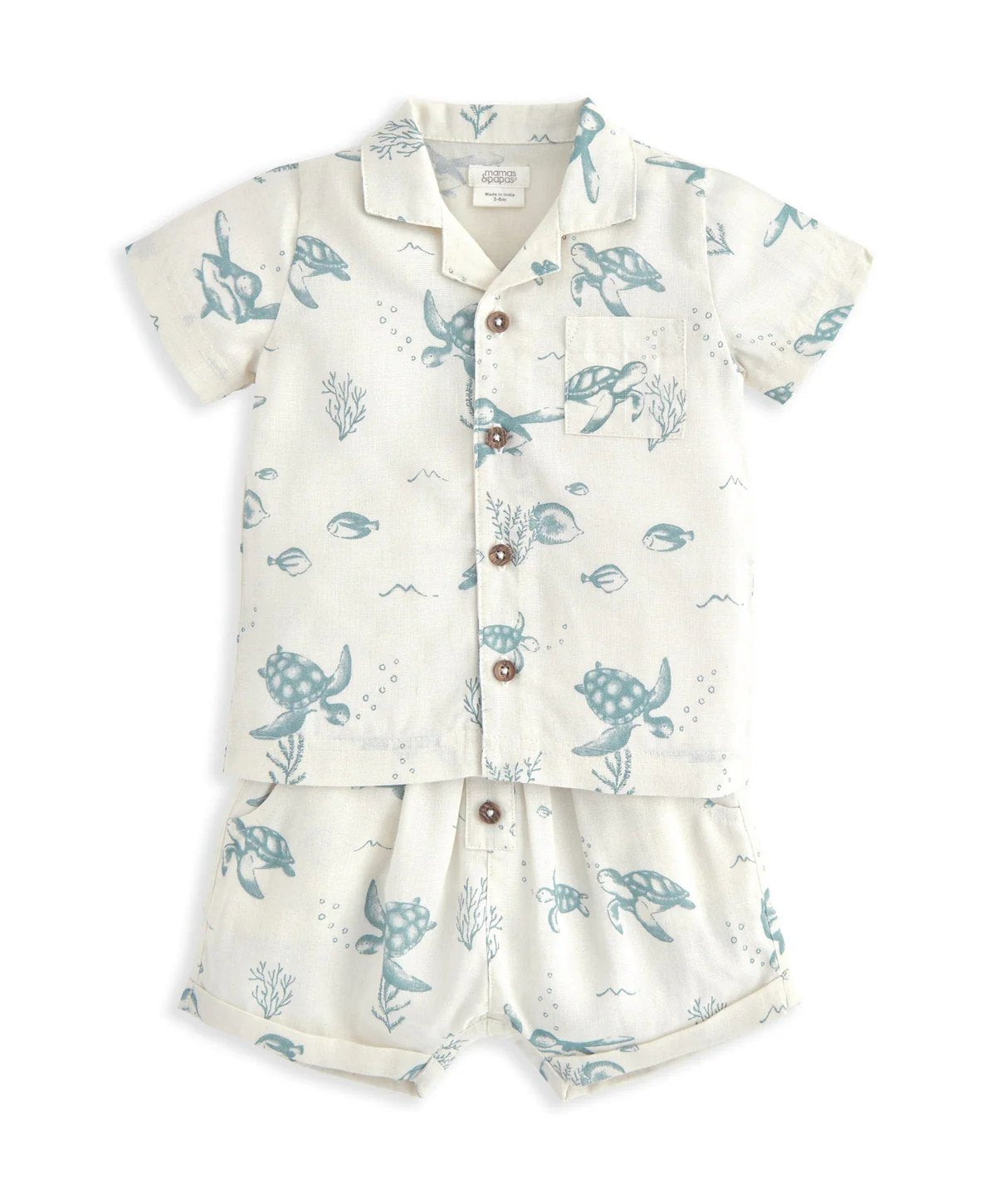 Mamas & Papas Shirt & Shorts Set (2 Pieces) - Turtle Print | Mamas & Papas, Babies, Nursing, Set