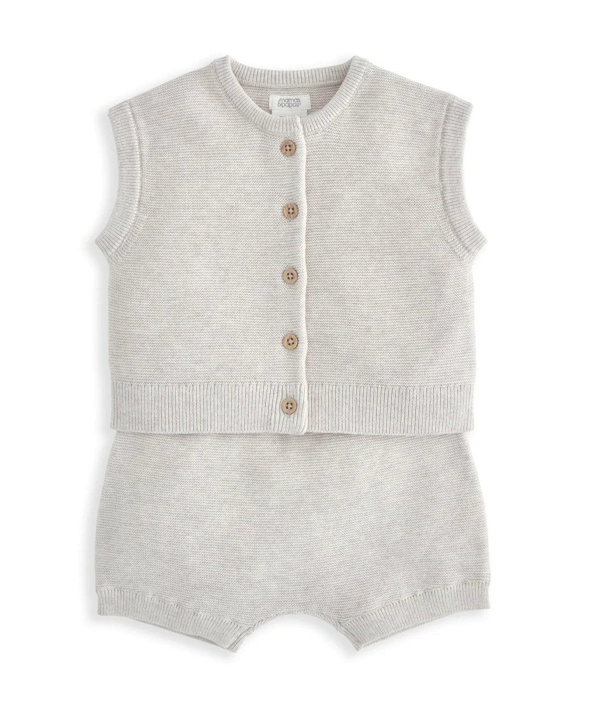 Mamas & Papas Ribbed Knit Cardigan & Shorts Set (2 Pieces) - Sand | Mamas & Papas, Babies, Nursing, Set