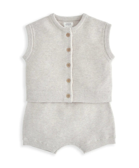 Mamas & Papas Ribbed Knit Cardigan & Shorts Set (2 Pieces) - Sand | Mamas & Papas, Babies, Nursing, Set