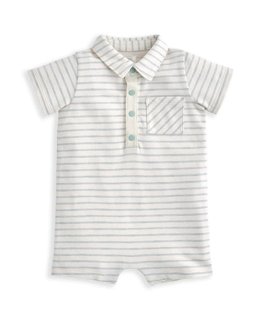 Mamas & Papas Striped Romper with Collar - White | Mamas & Papas, Babies, Nursing, Romper