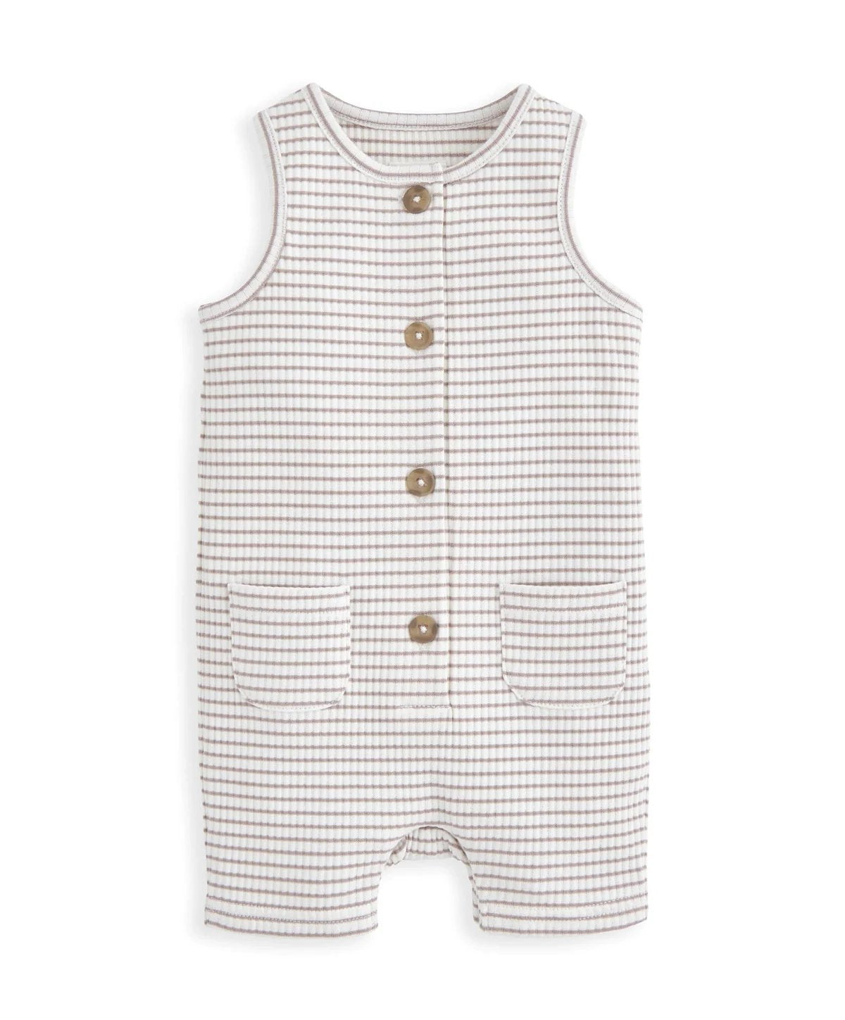 Mamas & Papas Striped Sleeveless Romper - Sand | Mamas & Papas, Babies, Nursing, Romper