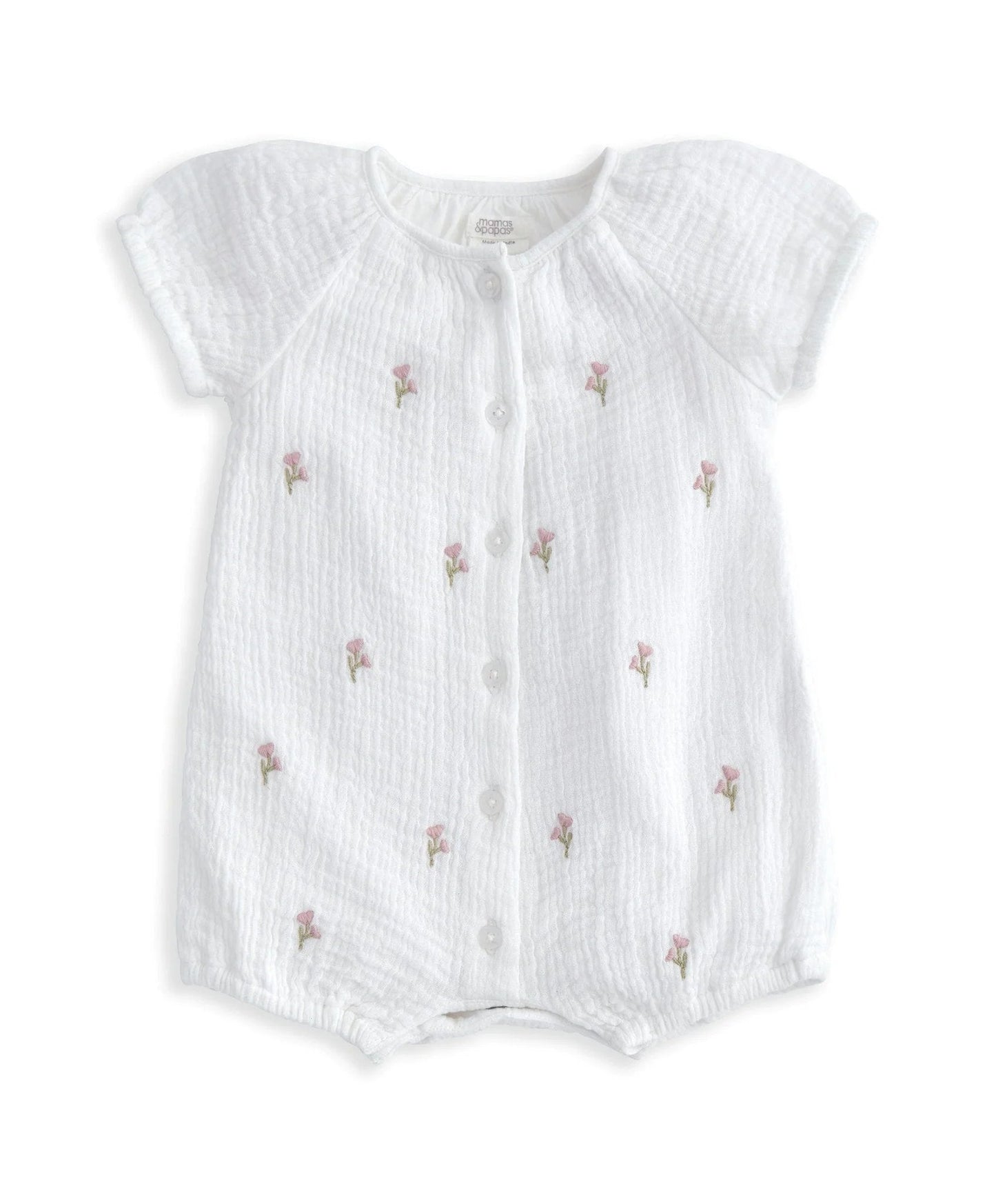 Mamas & Papas Short Sleeve Floral Romper | Mamas & Papas, Babies, Nursing, Romper