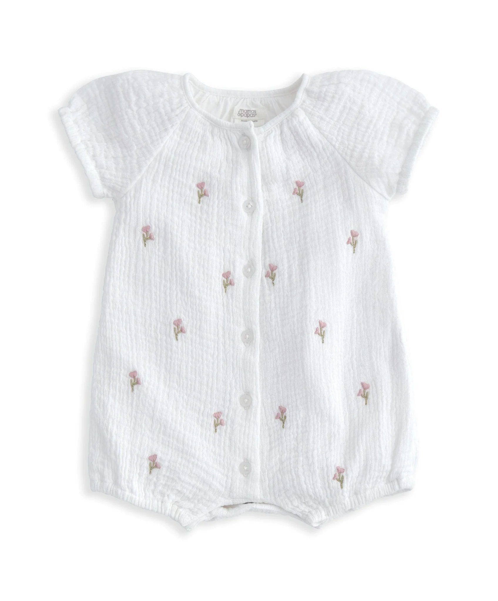 Mamas & Papas Short Sleeve Floral Romper | Mamas & Papas, Babies, Nursing, Romper