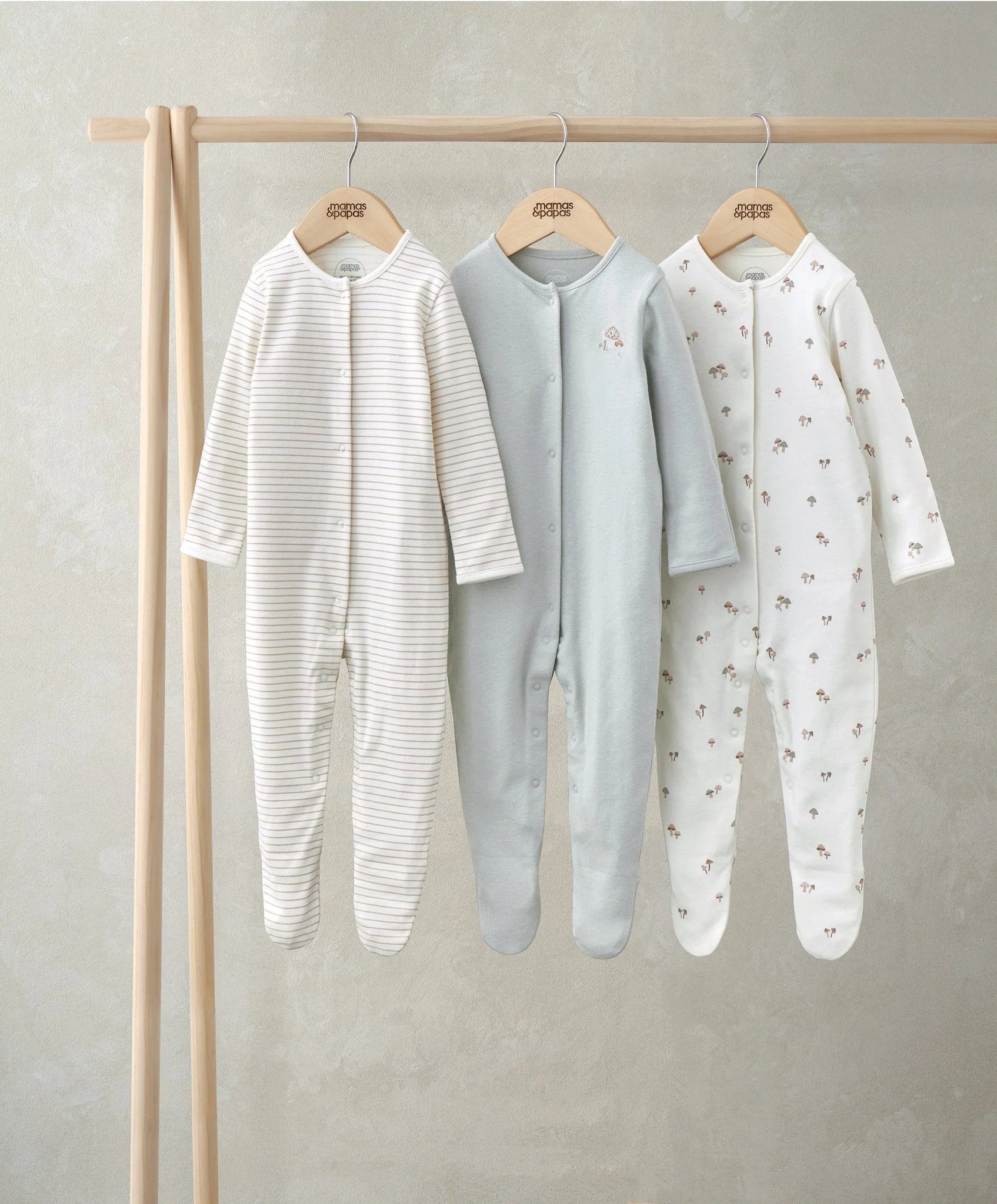 Mamas & Papas Sleepsuits (Pack of 3) - Mushroom Print | Mamas & Papas, Babies, Nursing, Sleepsuit
