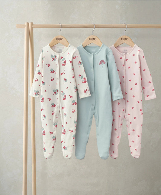 Mamas & Papas Sleepsuits (Pack of 3) - Geranium Print | Mamas & Papas, Babies, Nursing, Sleepsuit