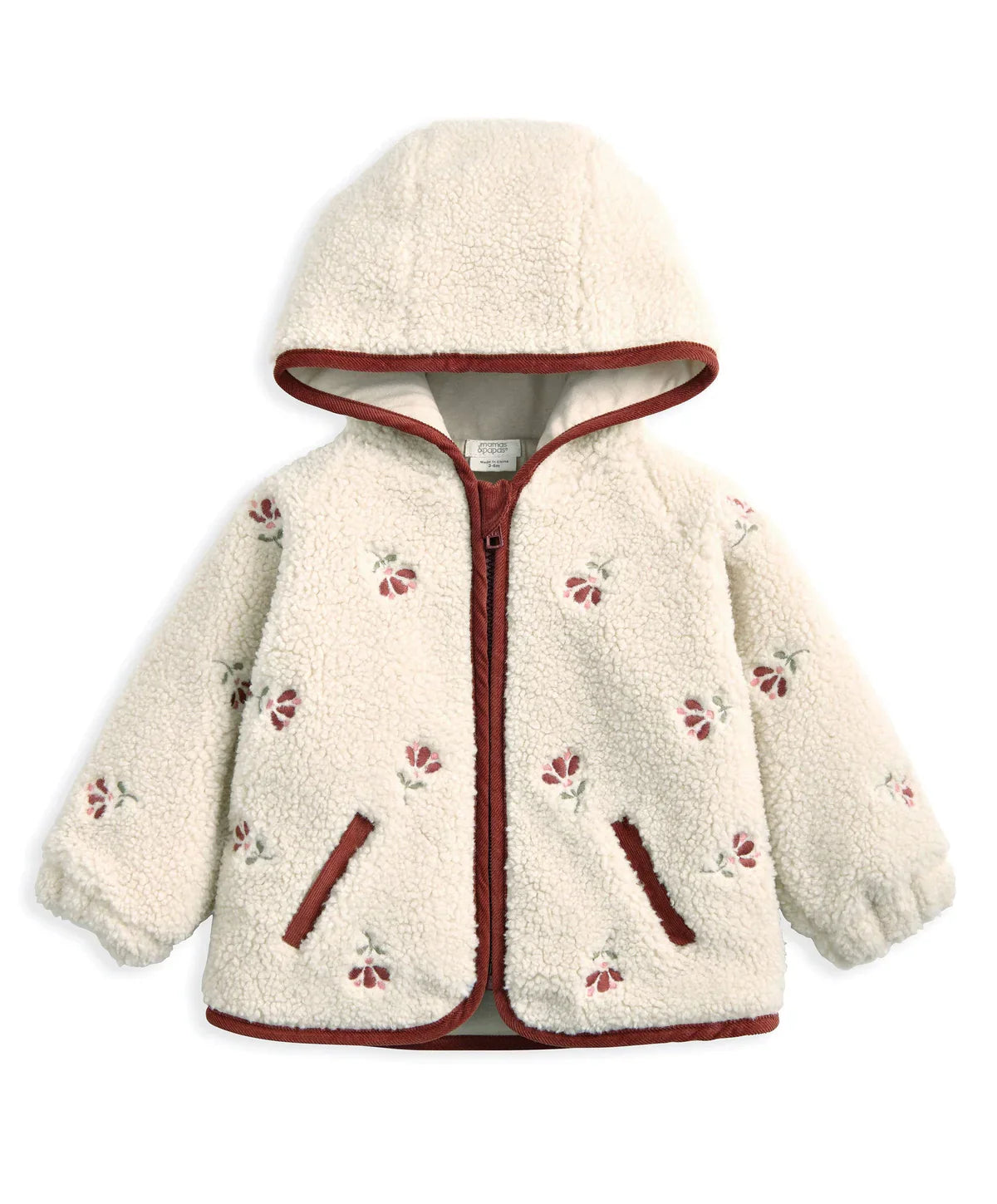 Hooded Borg Jacket - Cream