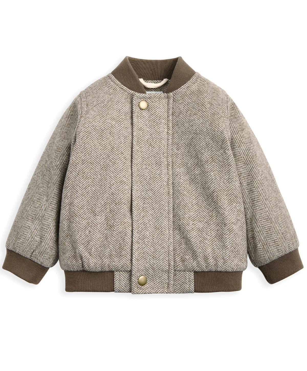 Herringbone Bomber Jacket - Oatmeal