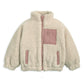 Funnel Neck Borg Jacket with Chest Pocket - Cream