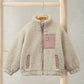 Mamas & Papas Funnel Neck Borg Jacket with Chest Pocket - Cream Jacket