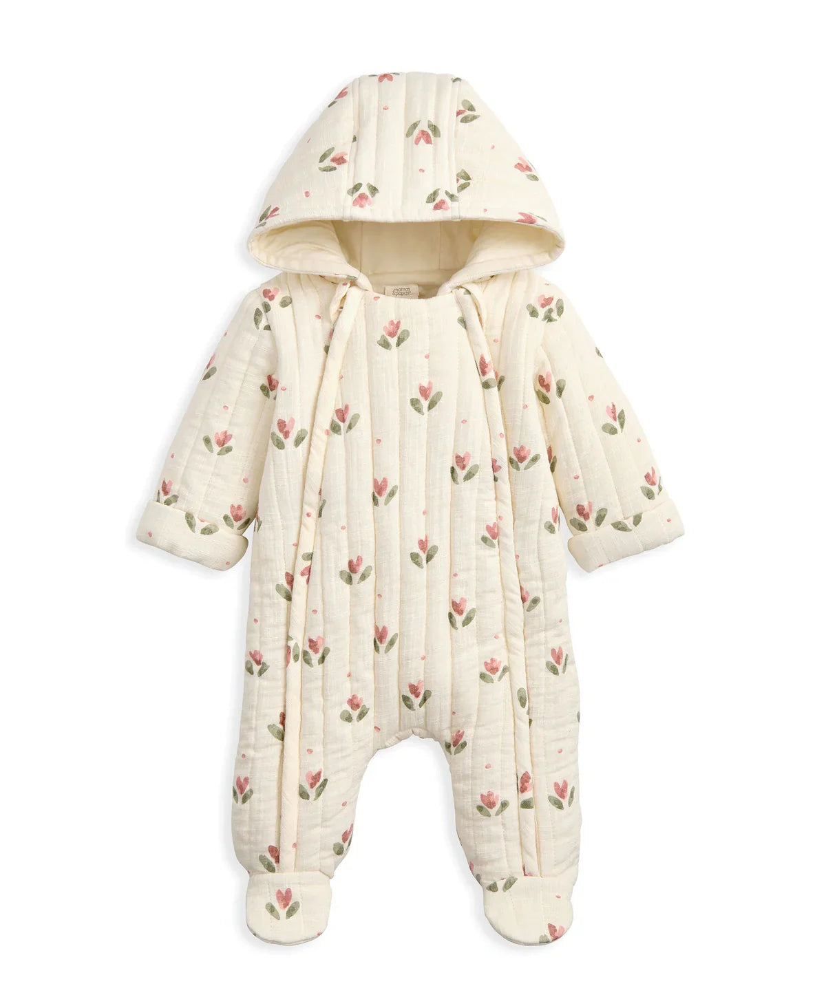 Tulip Print Pramsuit - Cream