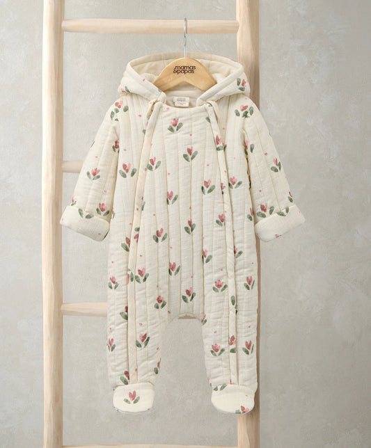 Mamas & Papas Tulip Print Pramsuit - Cream Pramsuit