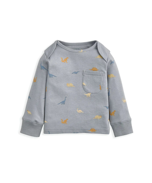 Micro Dino Print Pyjamas – Blue