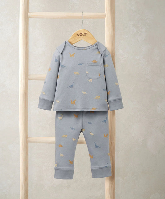 Mamas & Papas Micro Dino Print Pyjamas – Blue Pyjama