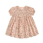 Ditsy Floral Dress with Smocked Yoke - Pink