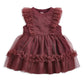 Frill Shoulder Tulle Dress - Pink