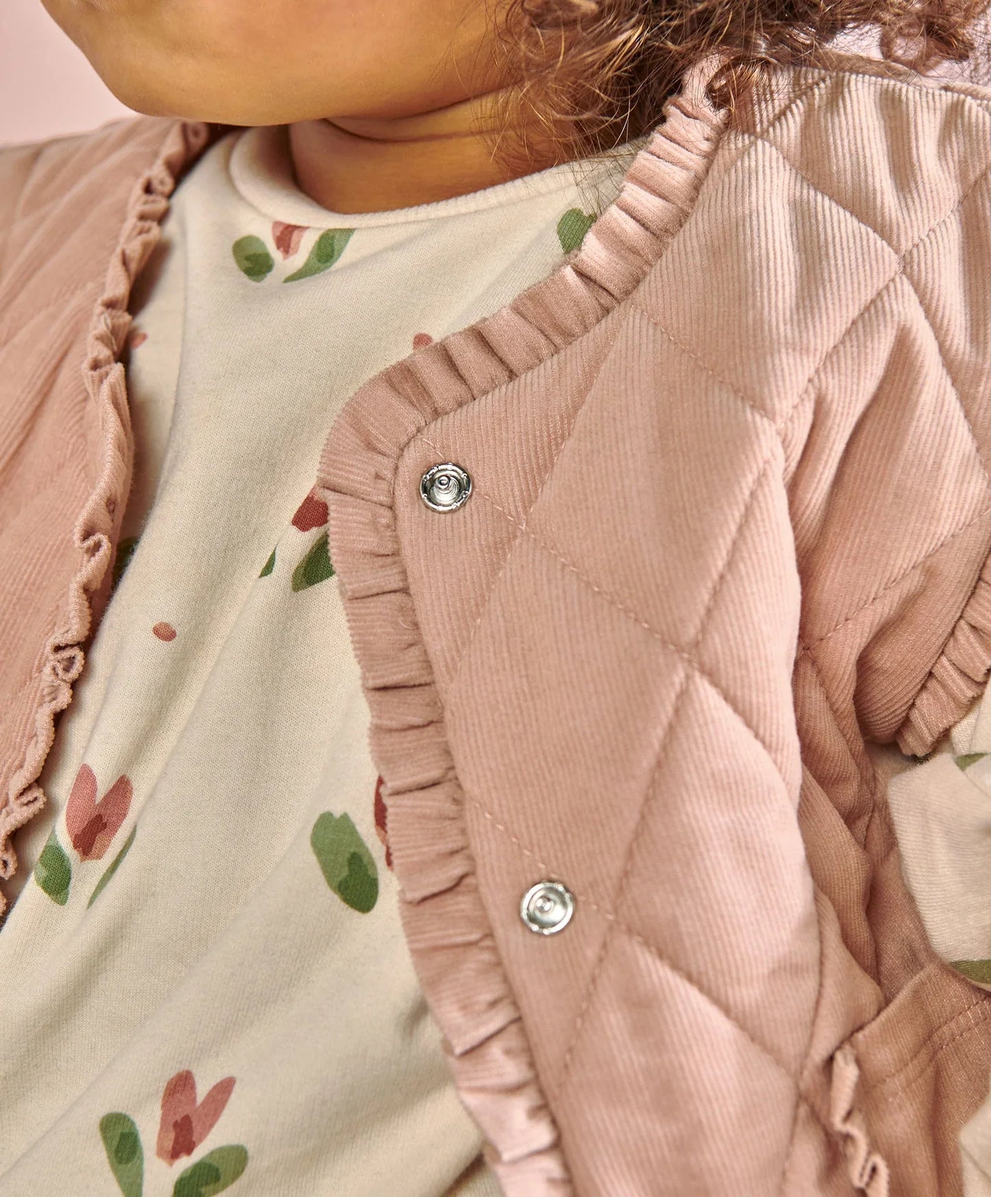 Cord Quilted Gilet – Pink