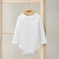 Mamas & Papas Embroidered Peter Pan Collar Bodysuit - White Bodysuit