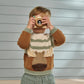 Moose Character Knit Jumper with 3D Antlers - Brown