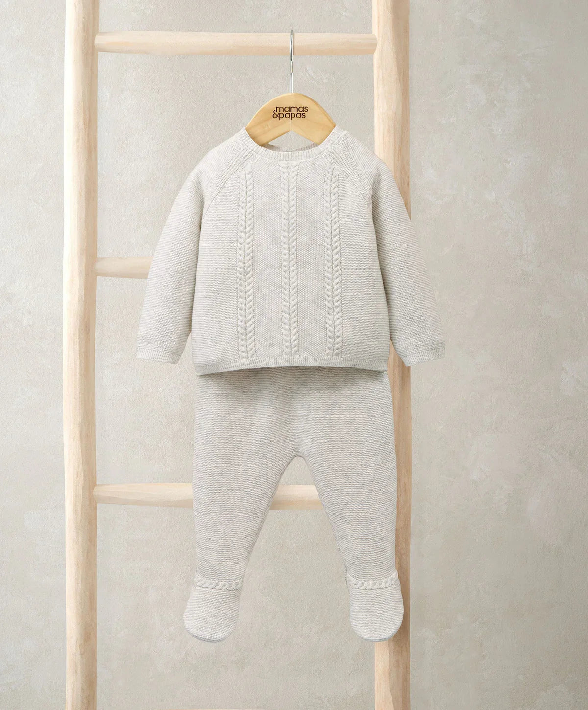 Mamas & Papas Cable Knit Top & Bottoms Set (2 Pieces) - Grey Bodysuit