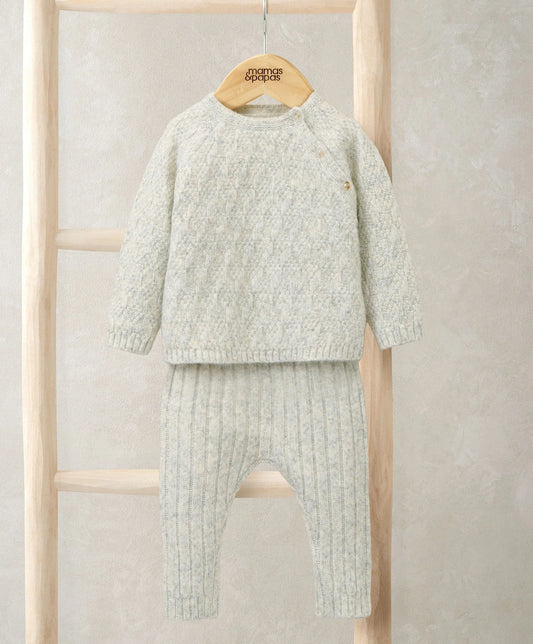 Mamas & Papas Knitted Top & Leggings Set (2 Pieces) – Grey Marl Knitted Set