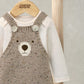 Knitted Bear Dungarees & Bodysuit Set (2 Pieces)
