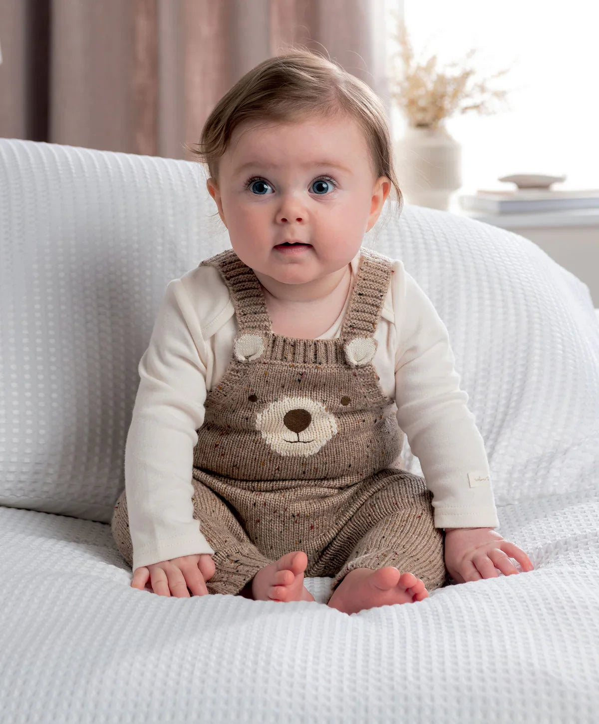Knitted Bear Dungarees & Bodysuit Set (2 Pieces)