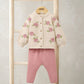 Mamas & Papas Jacquard Knit Cardigan & Leggings Set (2 Pieces) - Pink Knit Set