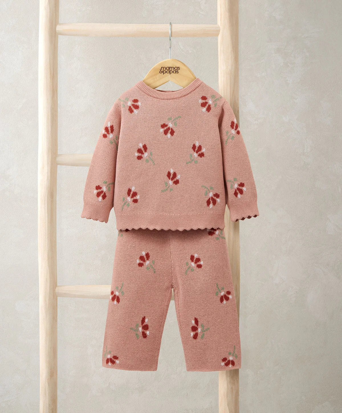 Mamas & Papas Jacquard Floral Knit Set (2 Pieces) Knit Set