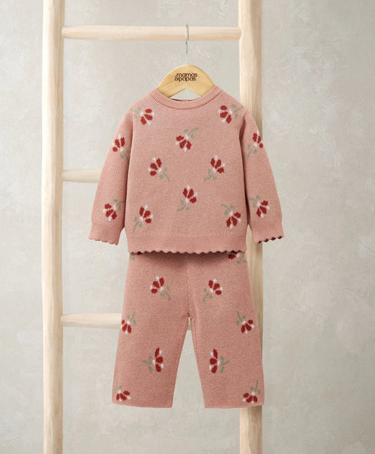 Mamas & Papas Jacquard Floral Knit Set (2 Pieces) Knit Set