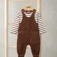 Mamas & Papas Cord Dungarees & Striped T-Shirt Set (2 Pieces) Dungaree