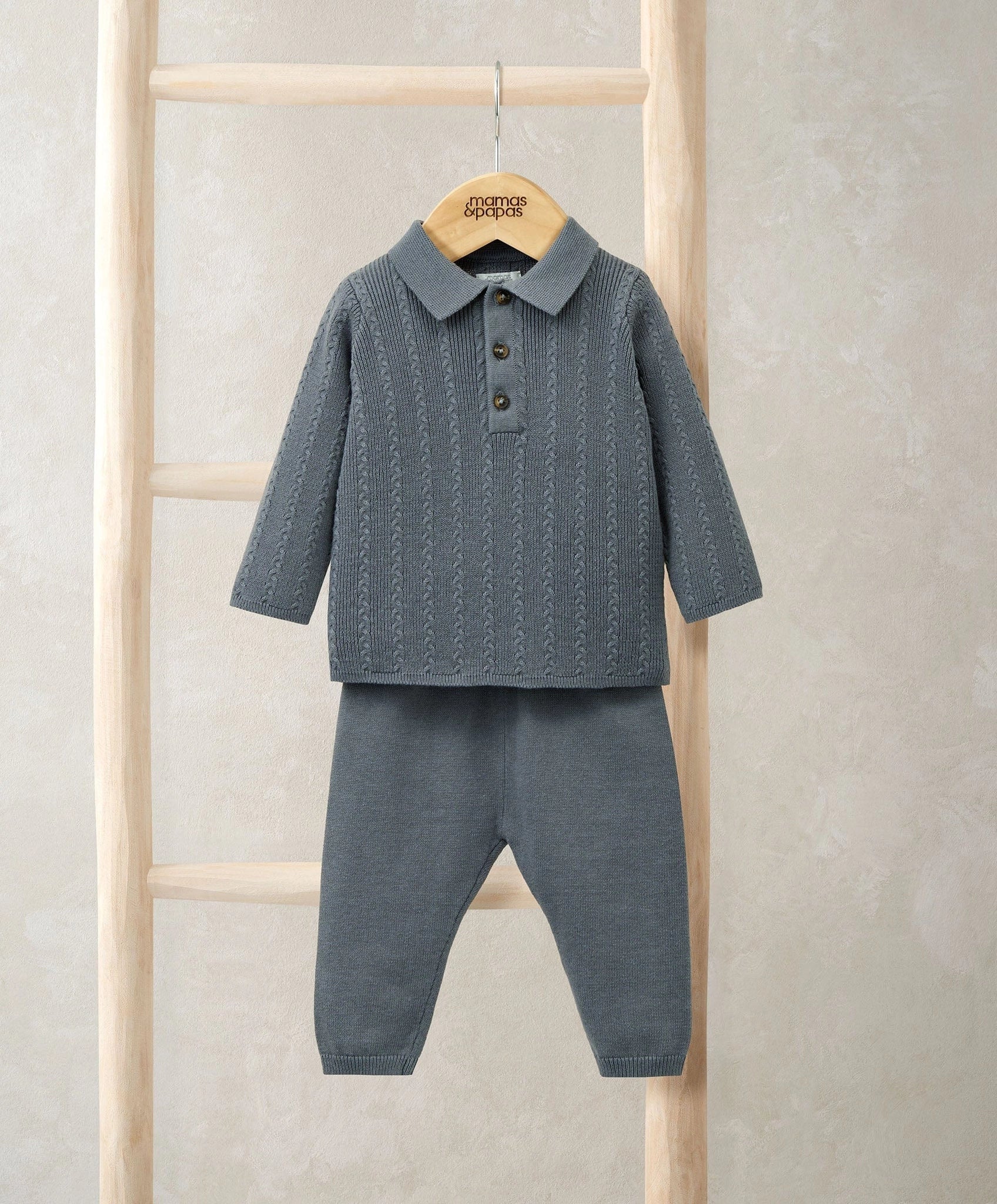 Mamas & Papas Cable Knit Top & Trousers Set (2 Pieces) Knit Set