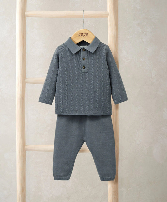 Mamas & Papas Cable Knit Top & Trousers Set (2 Pieces) Knit Set