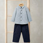 Mamas & Papas Check Shirt & Blue Cord Trousers Set (2 Pieces) Outfit Set