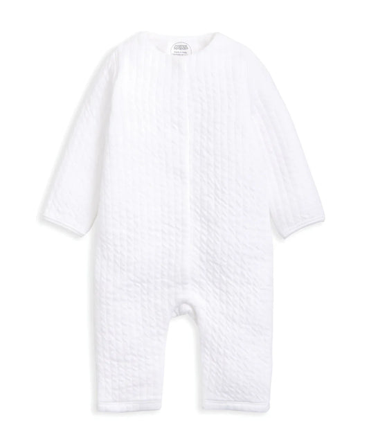 Quilted Romper - White