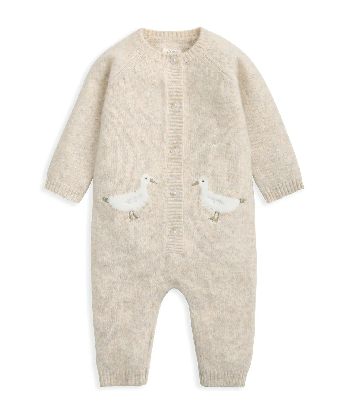 Duck Knitted Romper – Oatmeal