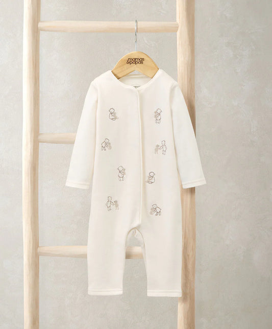 Mamas & Papas Embroidered Bear Romper Romper