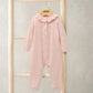 Mamas & Papas Diamond Stitch Knitted Romper with Frill Collar - Pink Romper