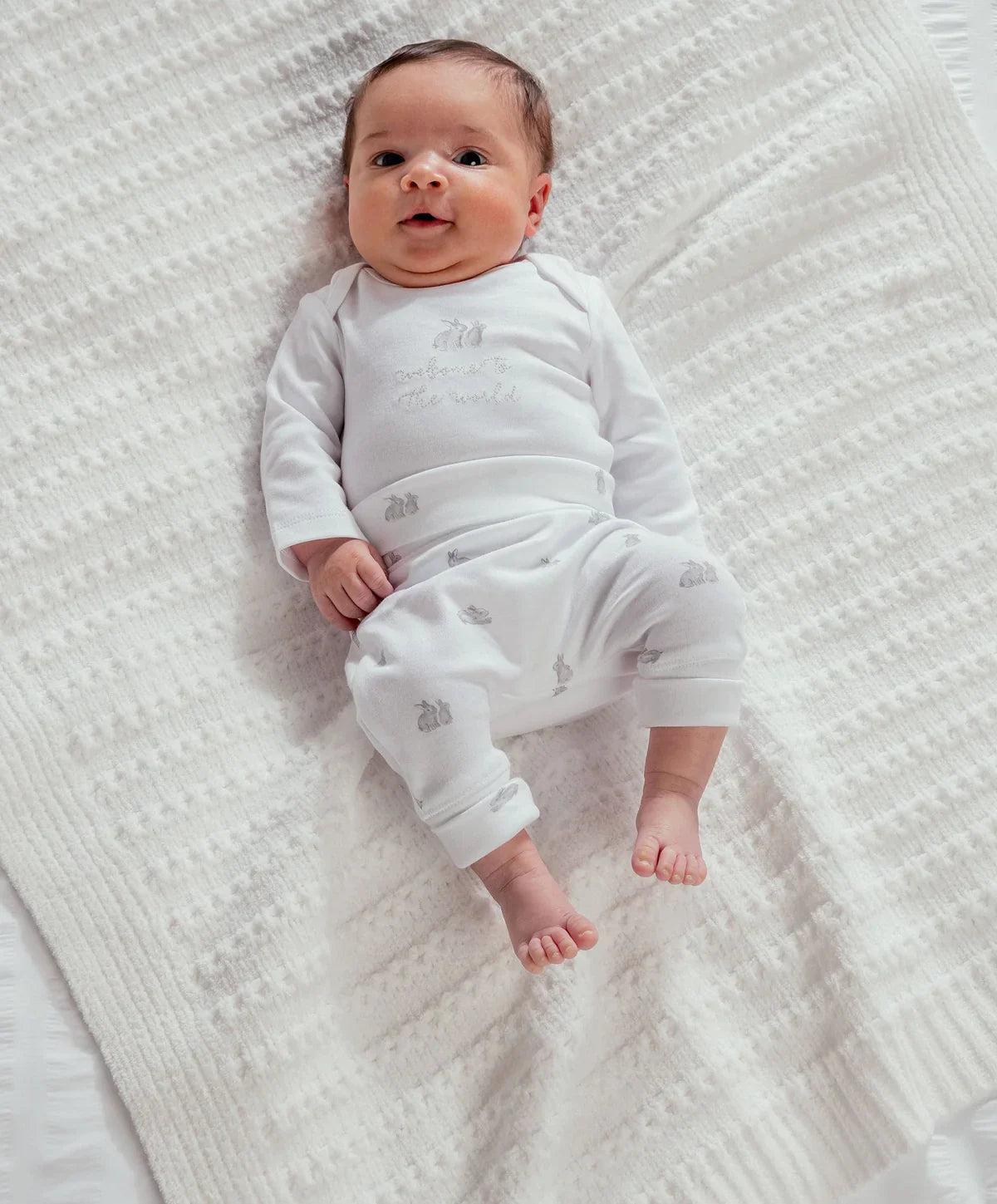 Quilted Jacket, Bodysuit & Bottoms Set (3 Pieces) – Bunny Print