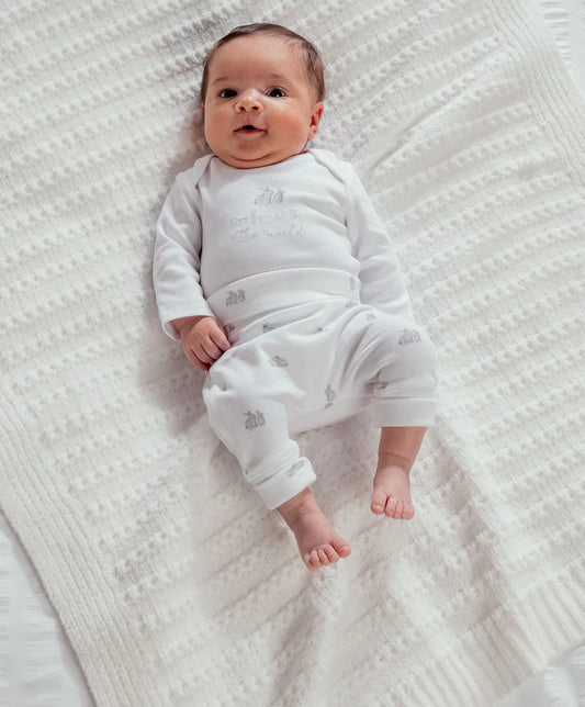 Quilted Jacket, Bodysuit & Bottoms Set (3 Pieces) – Bunny Print
