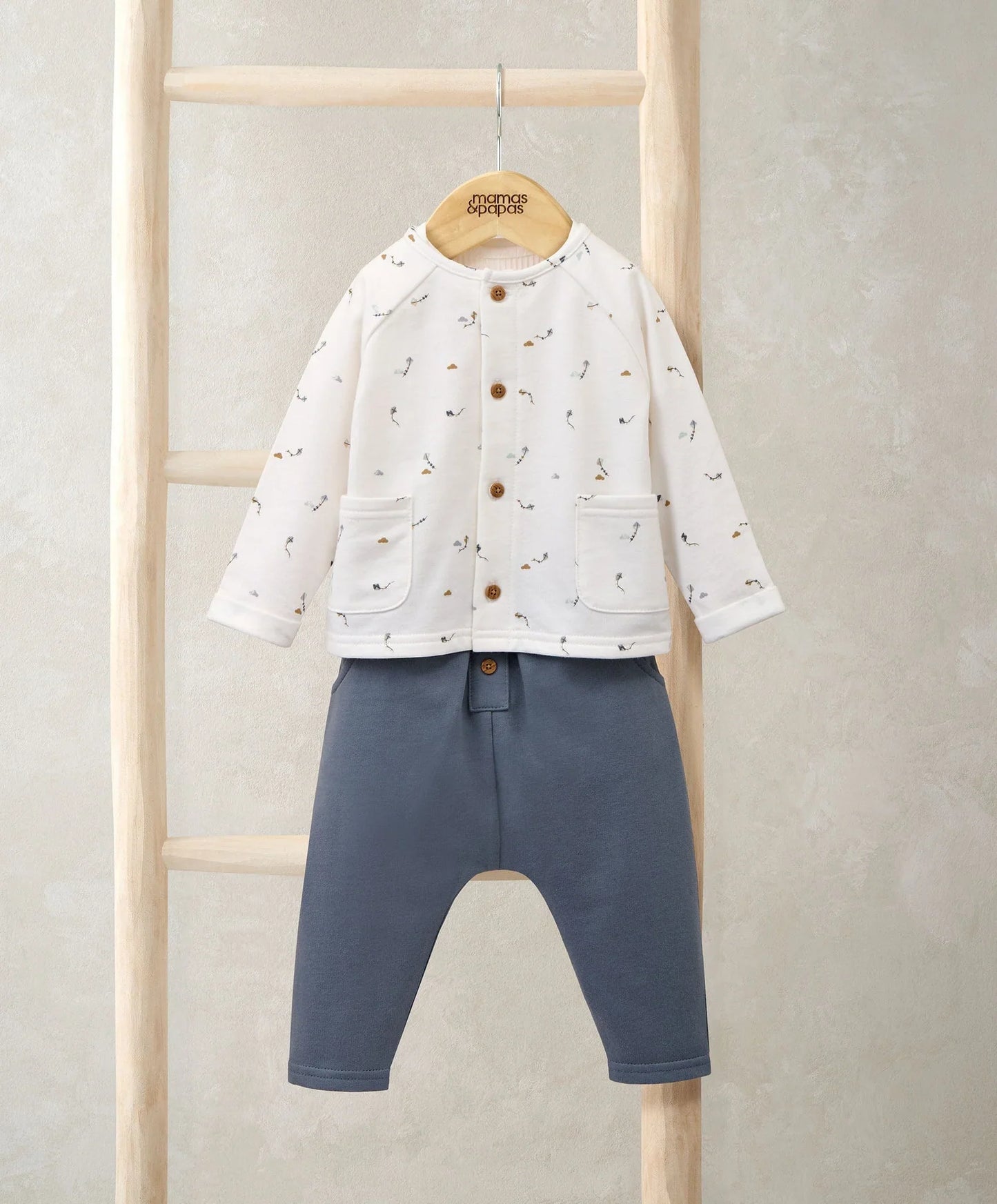 Mamas & Papas Jacket Bodysuit & Leggings Set (3 Pieces) – Kite Print Bodysuit