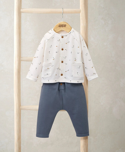 Mamas & Papas Jacket Bodysuit & Leggings Set (3 Pieces) – Kite Print Bodysuit