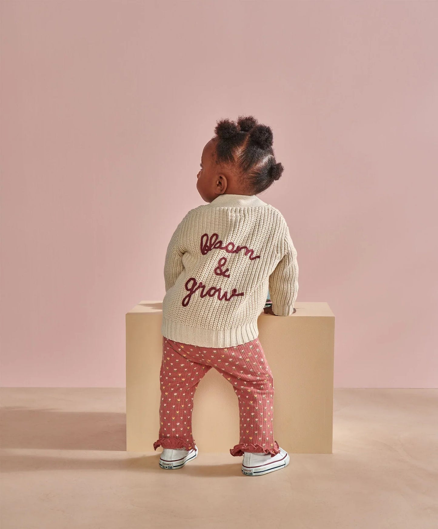 Embroidered Knitted Cardigan - Cream
