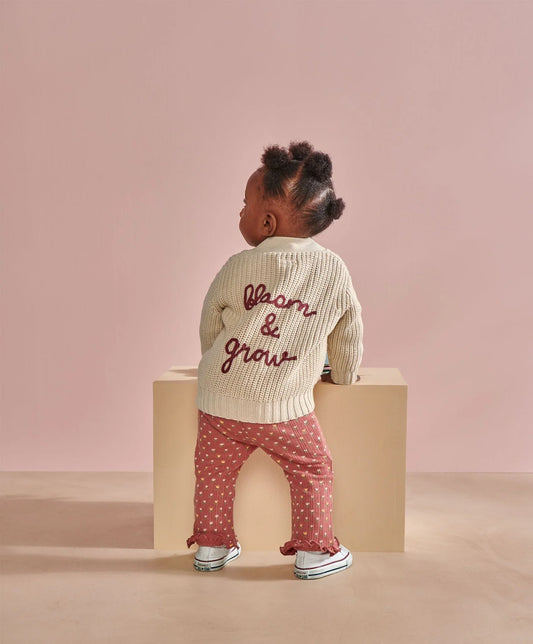 Embroidered Knitted Cardigan - Cream