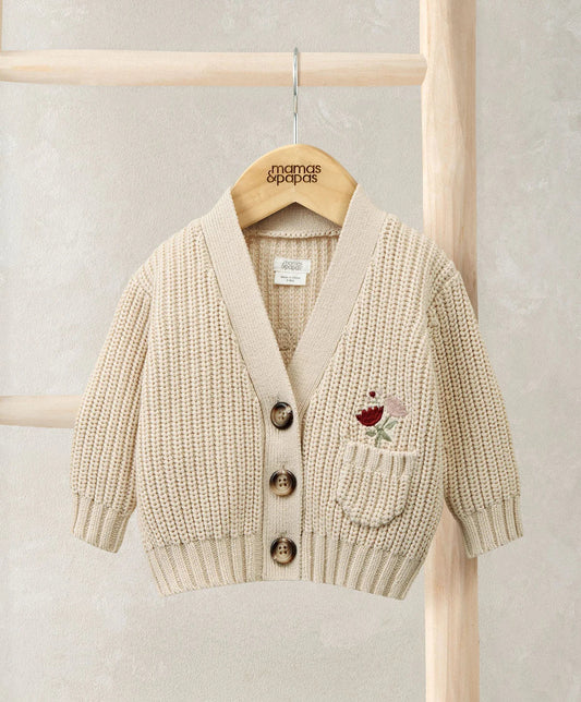 Mamas & Papas Embroidered Knitted Cardigan - Cream Cardigan