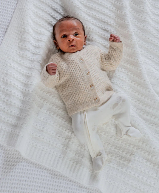 Knitted Cardigan with Button Fastening - Oatmeal