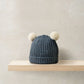 Mamas & Papas Rib Knit Hat with Pom Poms - Blue Beanie