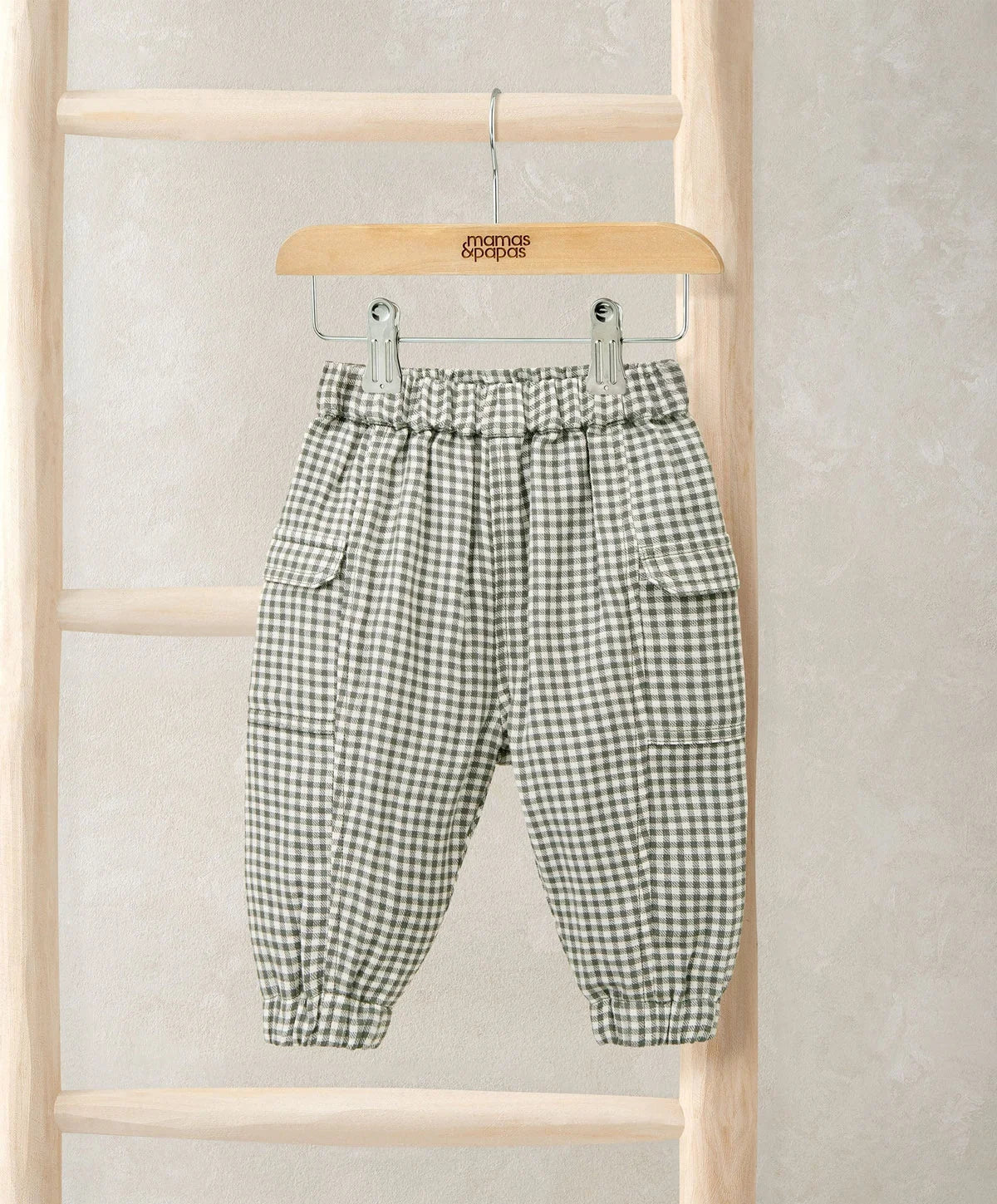 Mamas & Papas Check Pattern Joggers - Green Jogger